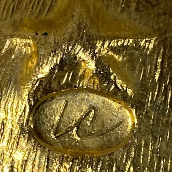 Liz Claiborne Ornament Christmas Pin Brooch Vintage Gold Silver Color - Picture 8 of 9